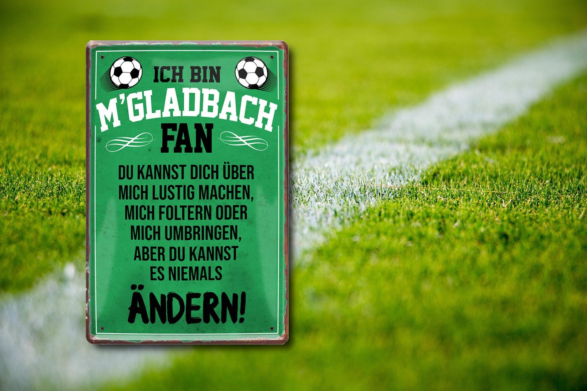 Blechschild ''M´Gladbach Fan ´20'' 20x30cm
