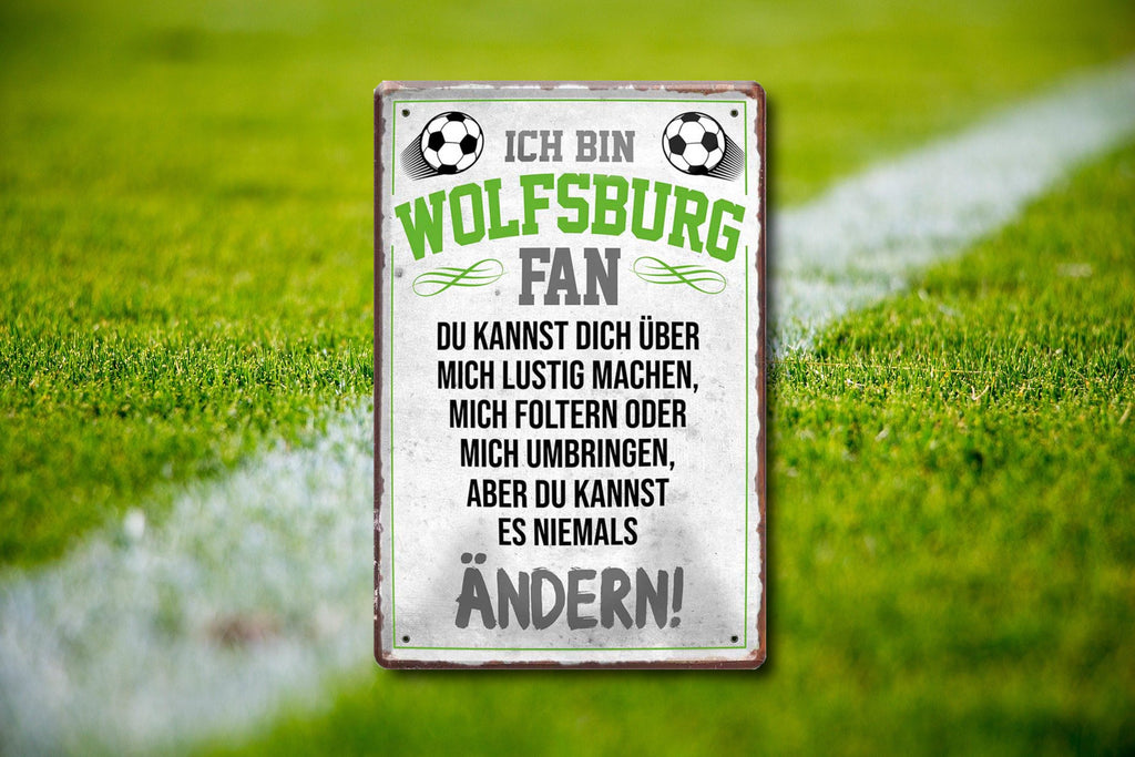 Blechschild ''Wolfsburg Fan ´20'' 20x30cm