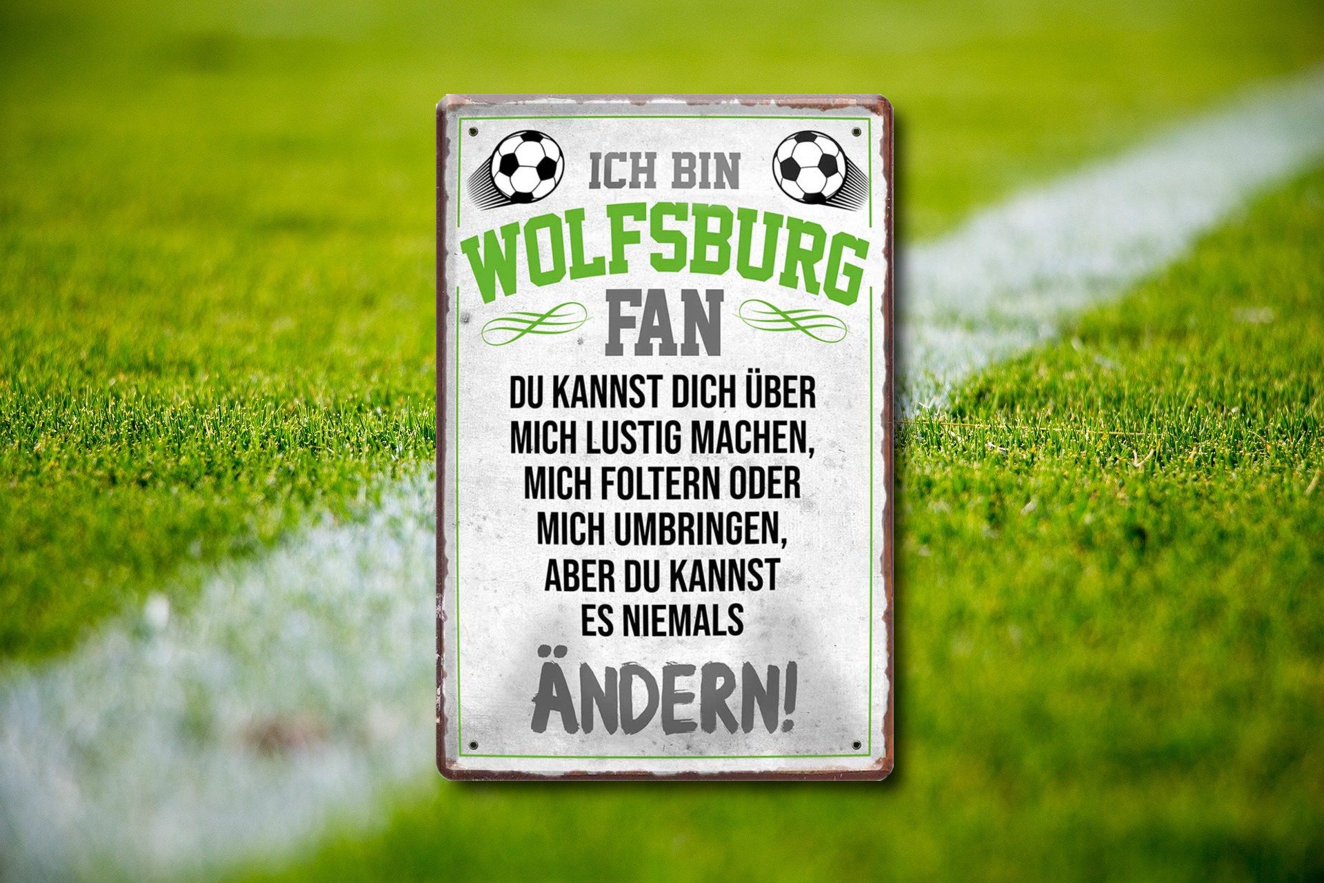 Blechschild ''Wolfsburg Fan ´20'' 20x30cm