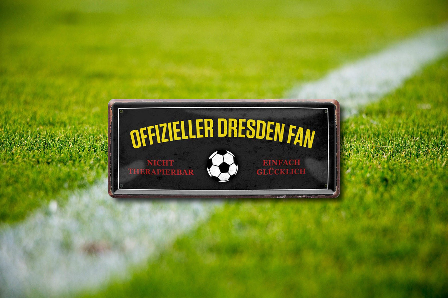 Blechschild ''Offizieller Dresden Fan'' 28x12cm