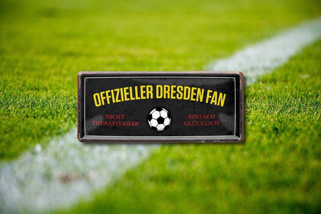 Blechschild ''Offizieller Dresden Fan'' 28x12cm