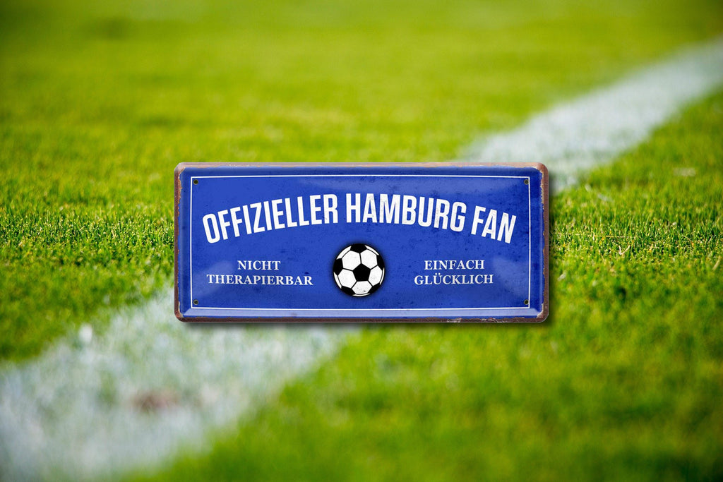Blechschild ''Offizieller Hamburg Fan'' 28x12cm
