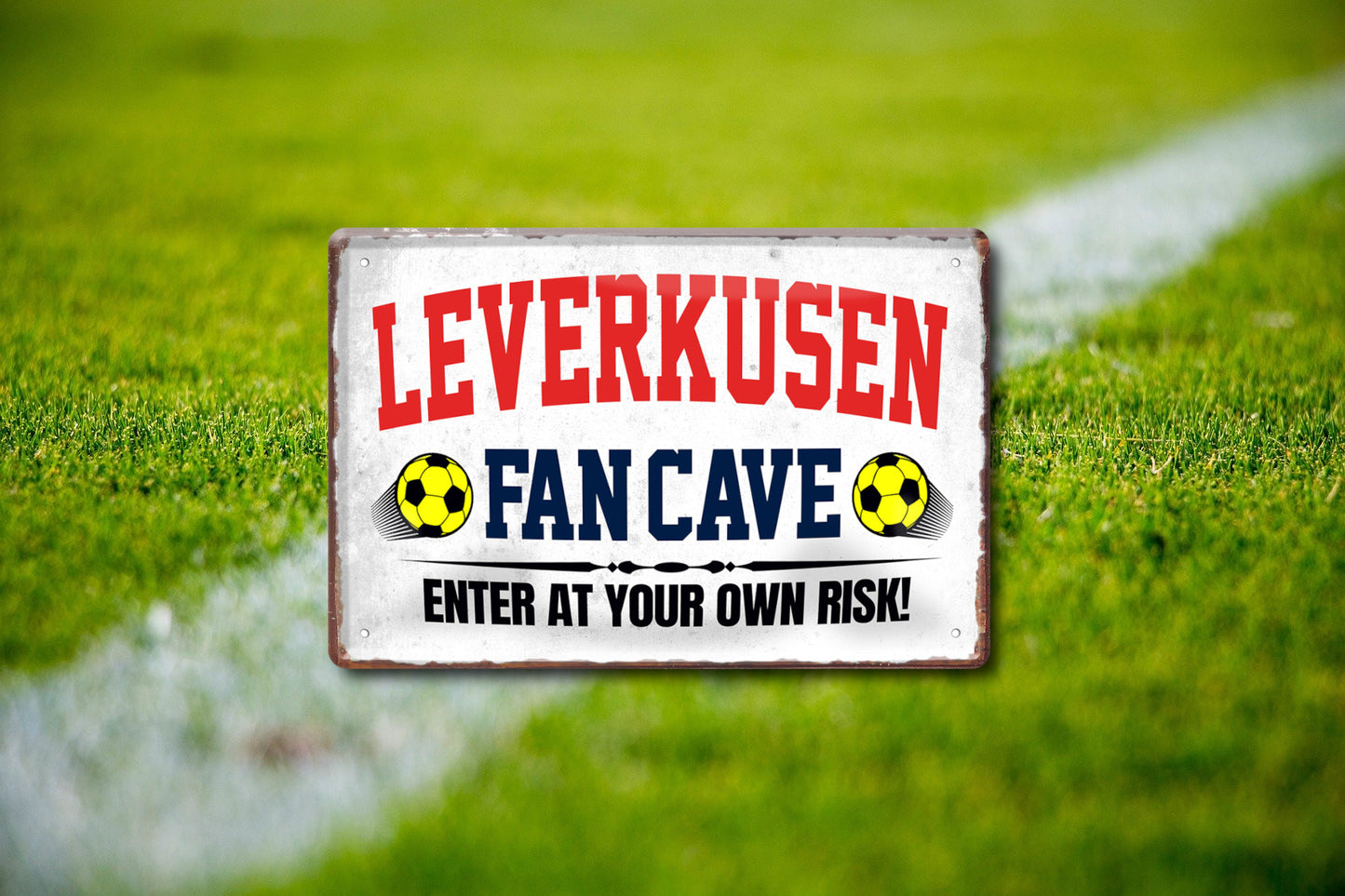 Blechschild ''Leverkusen Fan Cave'' 20x30cm