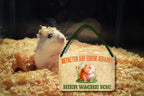 Tin sign ''Enter at your own risk. Hamster'' 18x12cm