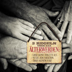 Blechschild ''3 Regeln über das Älterwerden'' 18x12cm