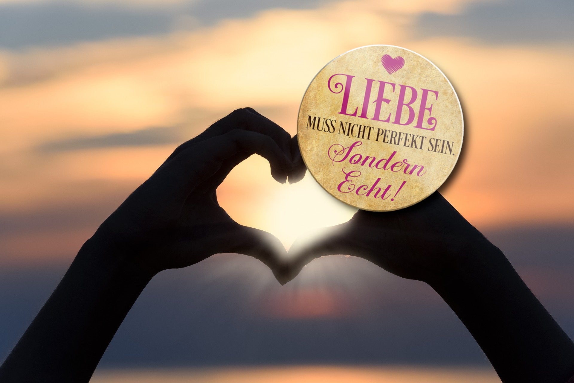Magnet ''Liebe muss nicht perfekt sein'' 8x8x0,3cm