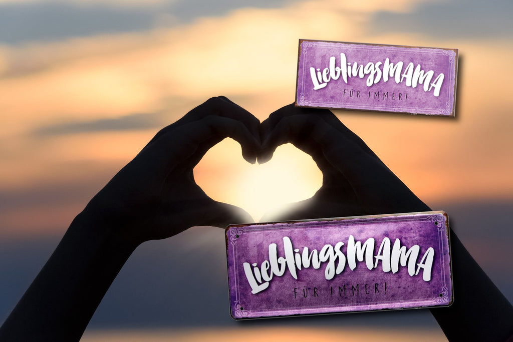 Blechschild ''Lieblingsmama'' 28x12cm