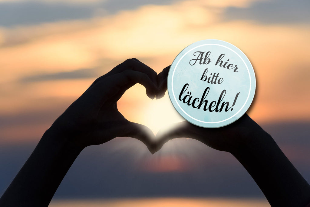 Magnet ''Ab hier bitte Lächeln'' 8x8x0,3cm