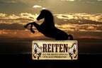 Blechschild ''Reiten ist die beste Lösung für alle Probleme'' 28x12cm