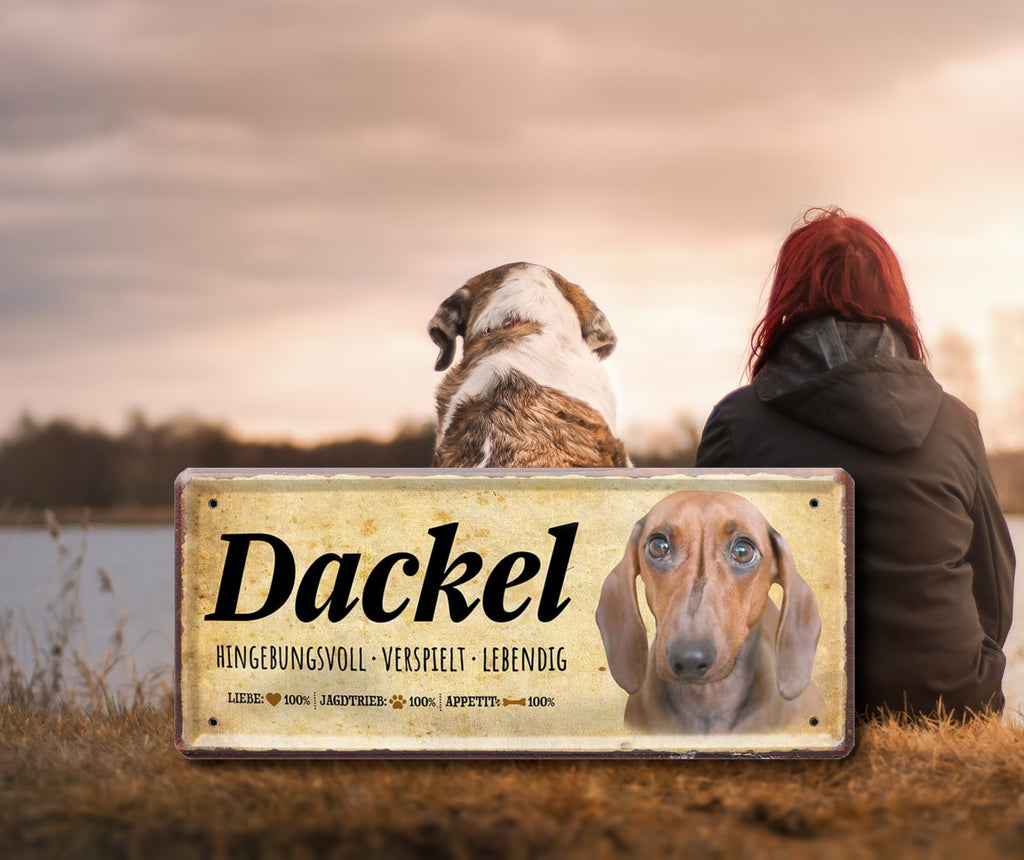 Blechschild ''Dackel'' 28x12cm