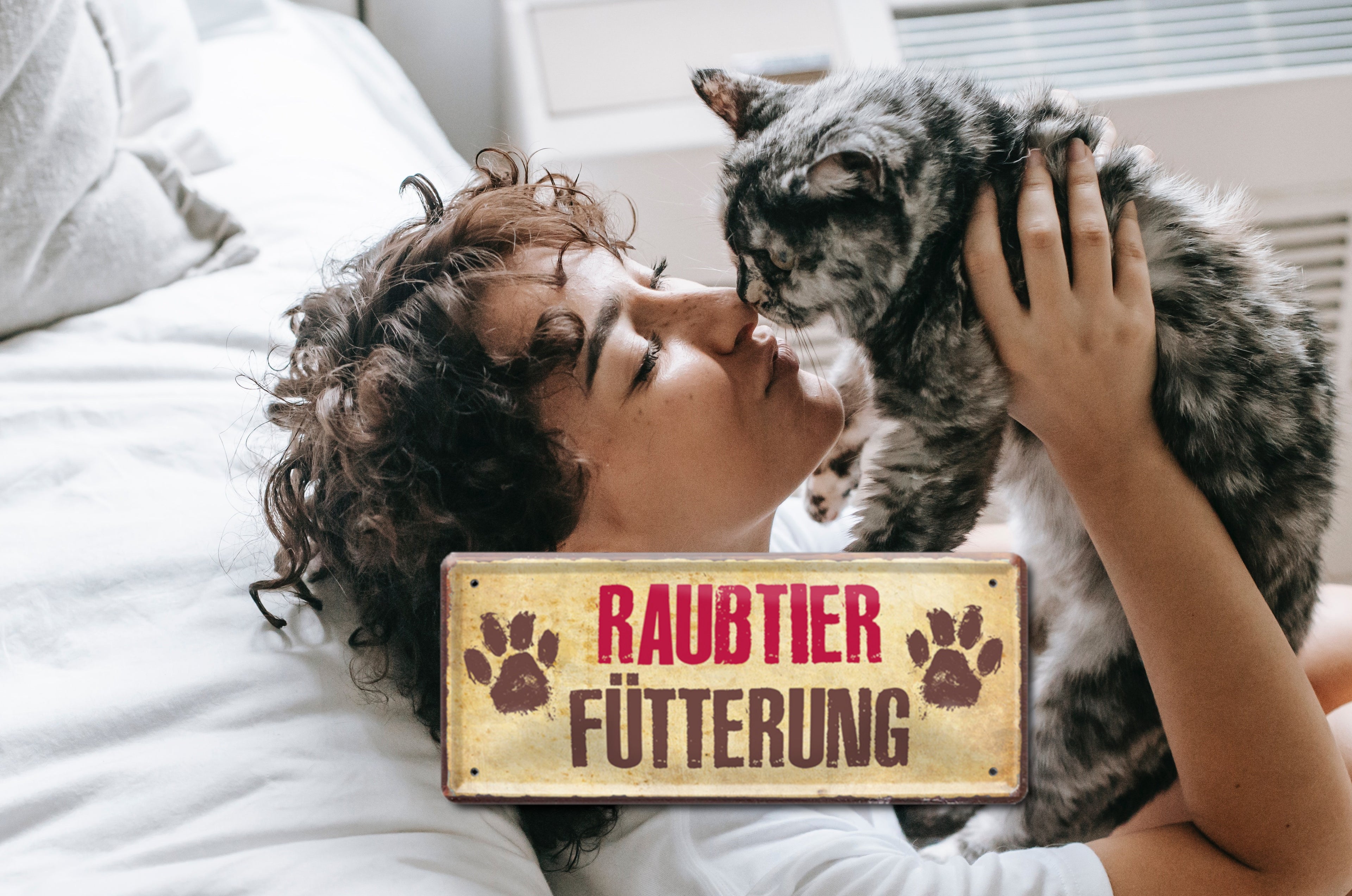 Blechschild ''Raubtierfütterung'' 28x12cm