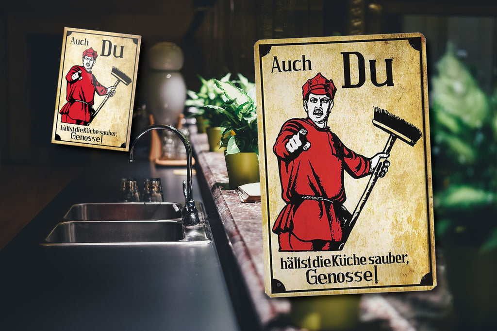 Magnet ''Auch Du hälst die Küche sauber Genosse'' 9x6x0,3cm