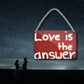 Tin sign ''Love is always the answer'' 18x12cm