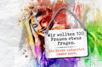 Blechschild ''Wir wollten 100 Frauen etwas fragen'' 18x12cm