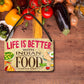 Tin sign ''Life is better Indian Food'' 18x12cm