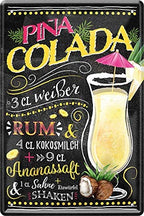 4252024214765 Schilderstore24 Schilderstore24 Blechschilder sind perfekt als Geschenk zu Weihnachten, Geburtstage, Feiern, Partys, Grillabende, Namenstag, Feiertag, Mädelsabend, Hochzeit. Jederzeit stilvoll im Wohnzimmer, Partykeller, Garage, Praxis, Büro, Café, Hauseingang Alkohol Cocktail Likör Sekt Getränk Alkohol promille schnaps saufen cocktails	 ''Pina Colada''		20x30cm