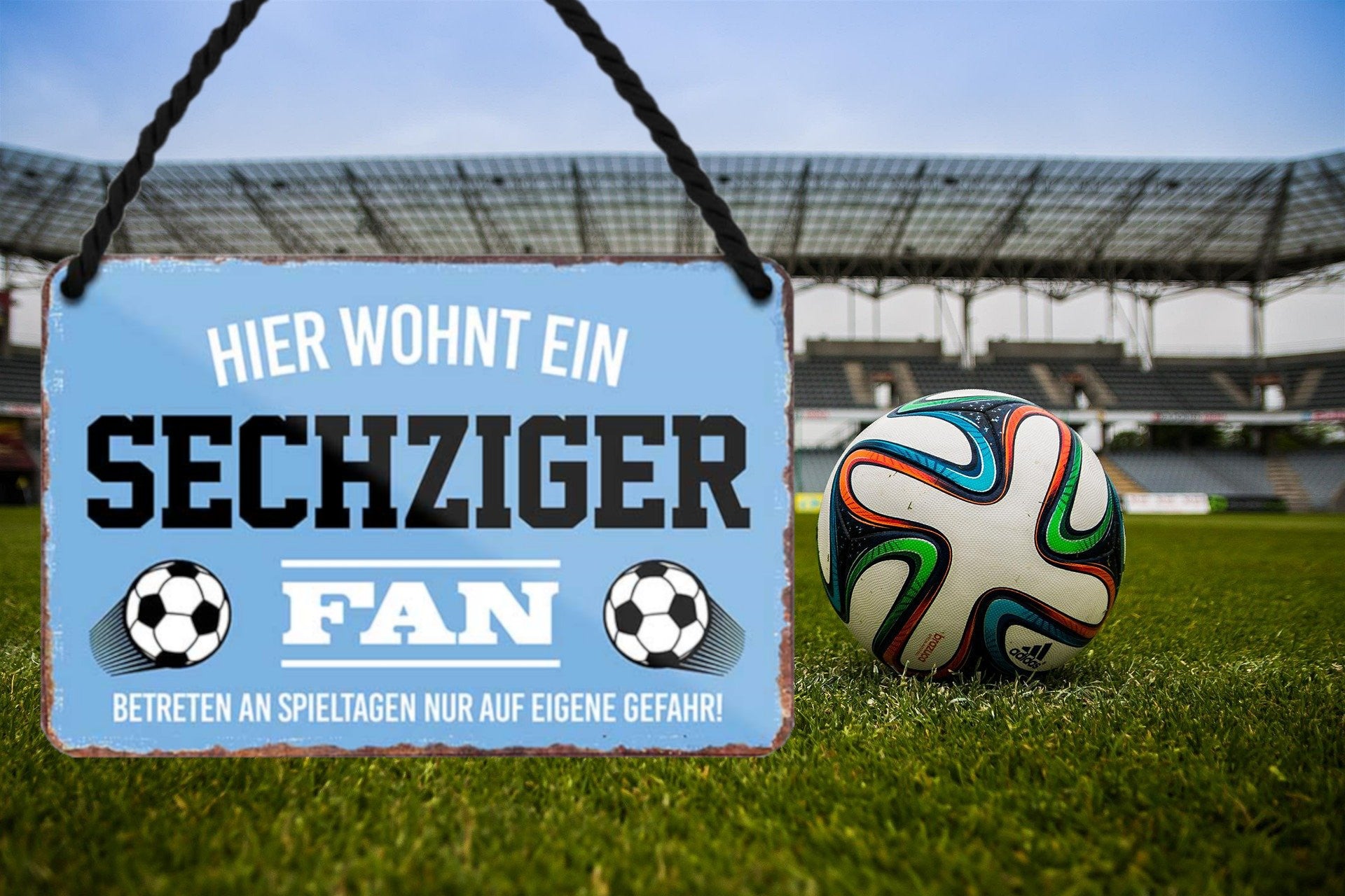 Blechschild ''Sechziger Fan'' 18x12cm
