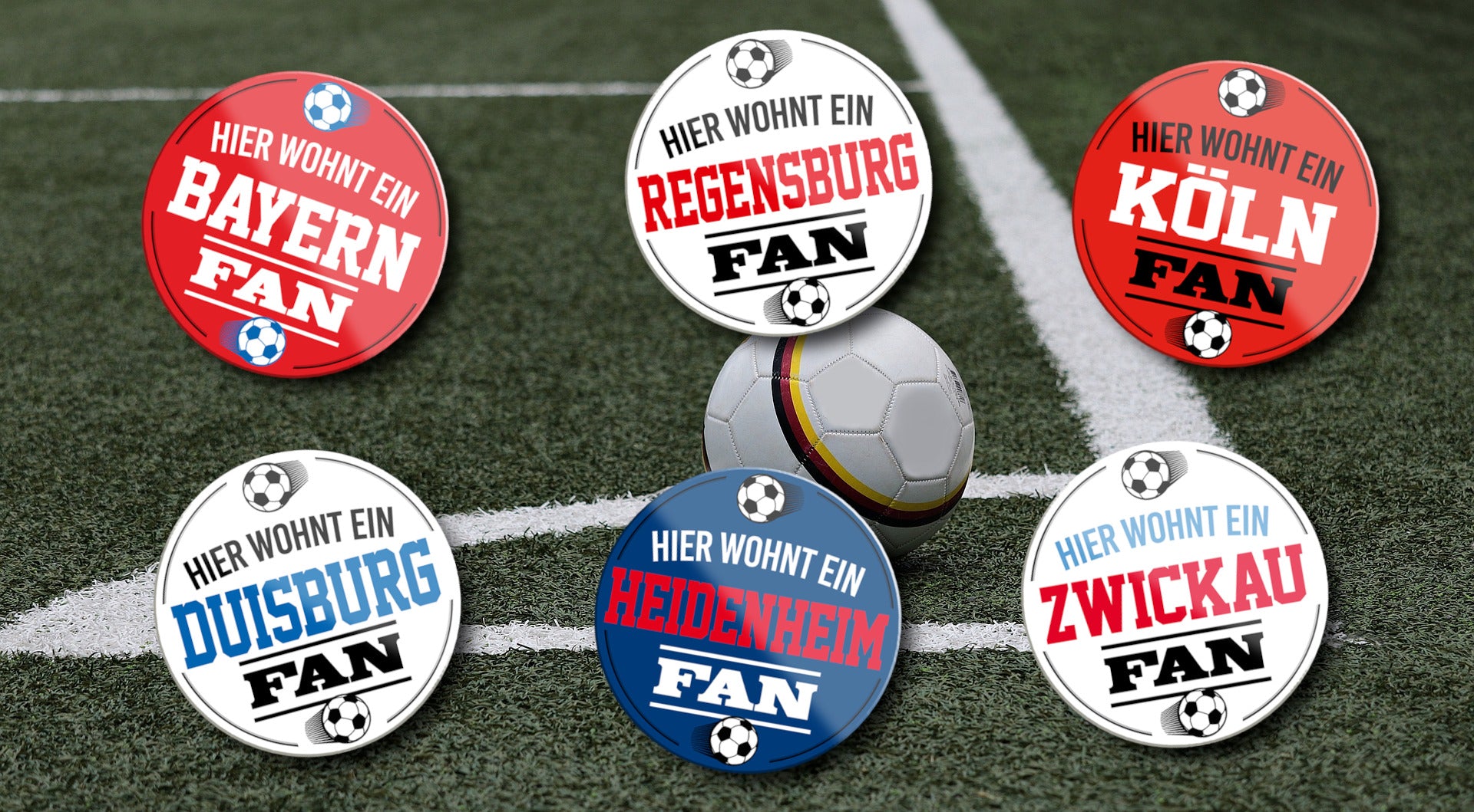 Magnete ''Fußball 1 von 2'' Bayern Dortmund Freiburg Köln Mönchengladbach Pauli uvm Rund