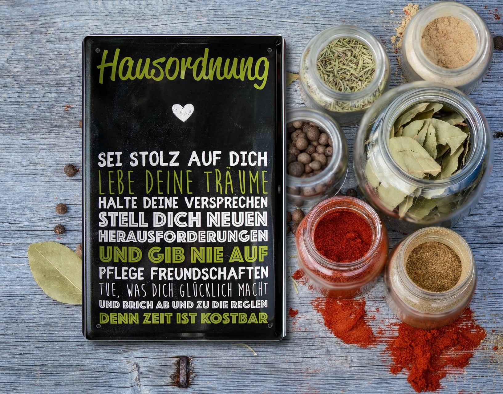 Blechschild ''Hausordnung. Sei stolz auf dich'' 20x30cm