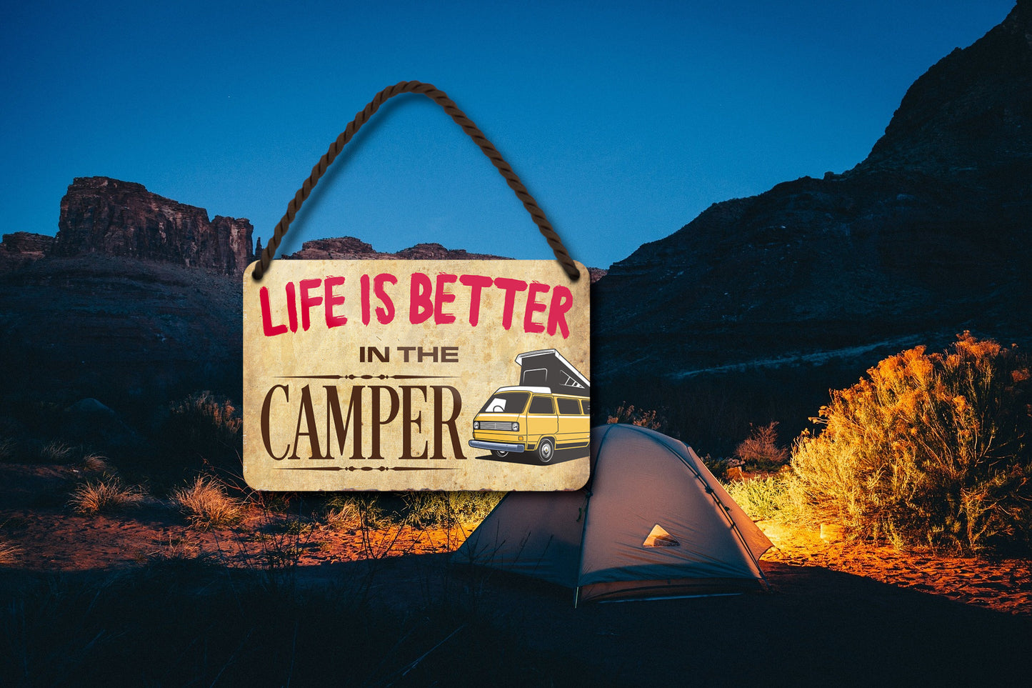 Blechschild ''Life is better Camper'' 18x12cm