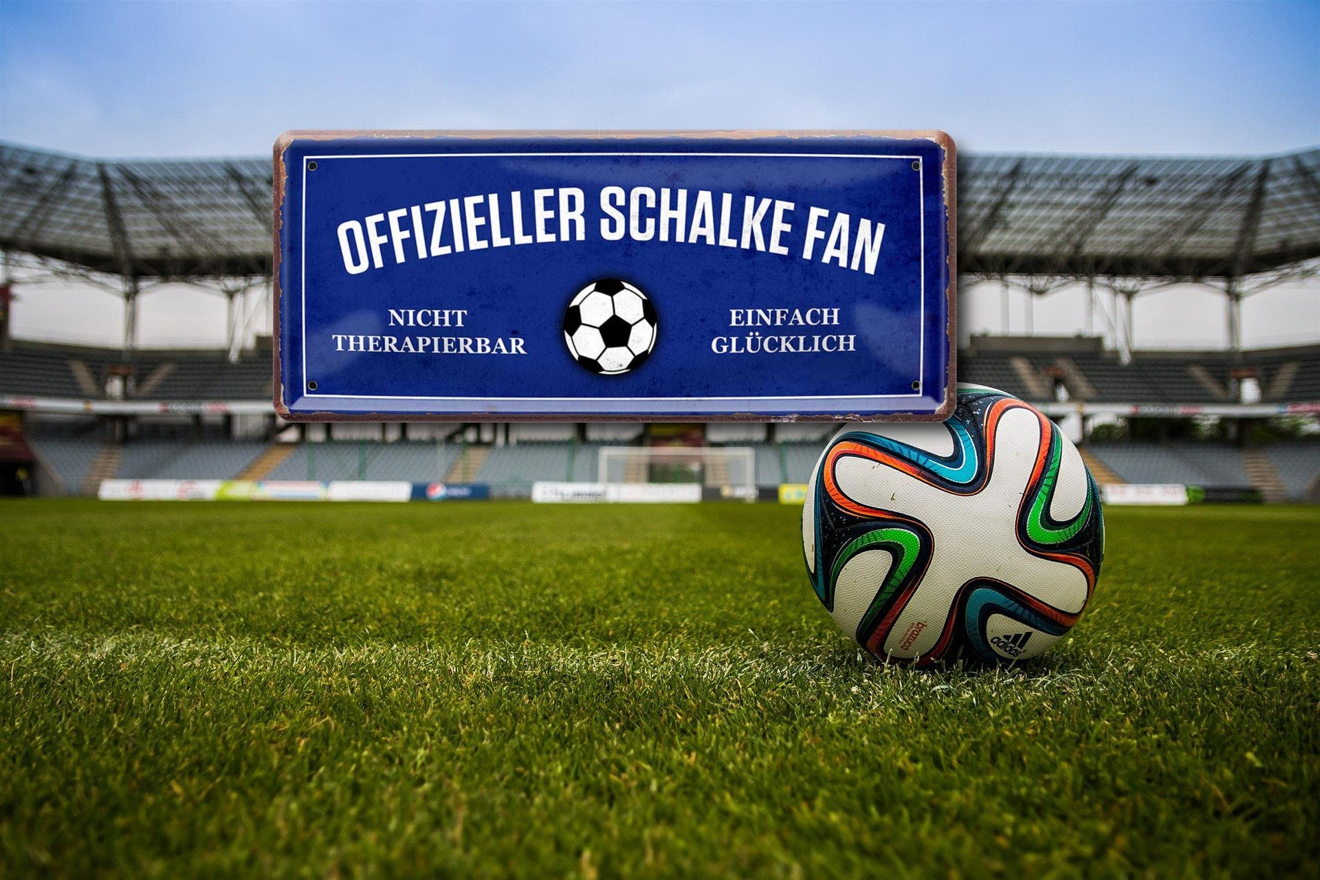 Blechschild ''Offizieller Schalke Fan'' 28x12cm
