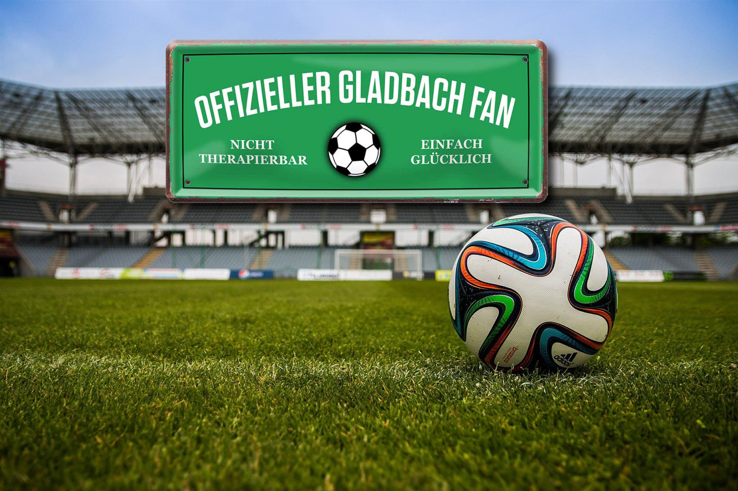 Blechschilder ''Fußball 4 von 5'' Dortmund Freiburg Köln Mönchengladbach Pauli uvm 28x12cm