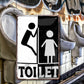 Blechschild ''Toilet (schauender Mann)'' 20x30cm