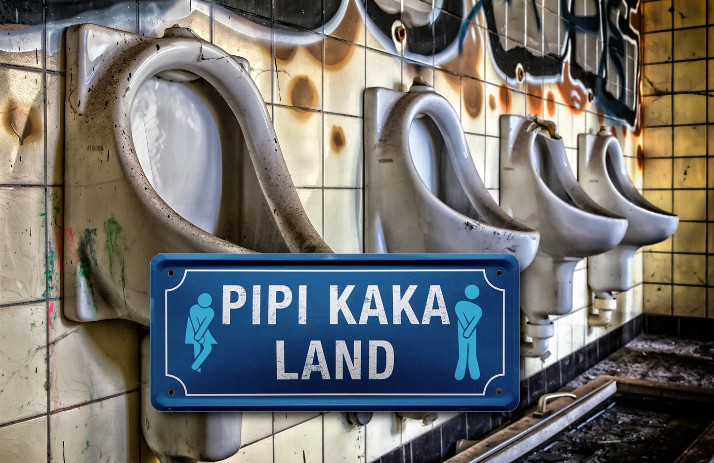 Blechschild ''Pipi Kaka Land'' 28x12cm