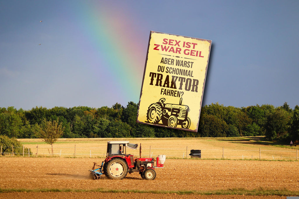 Magnet ''Sex ist geil Traktor fahren'' 9x6x0,3cm
