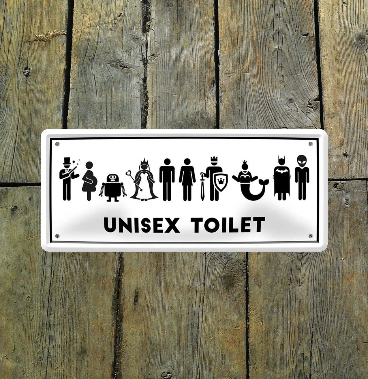 Blechschild ''Unisex Toilet'' 28x12cm