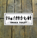 Blechschild ''Unisex Toilet'' 28x12cm