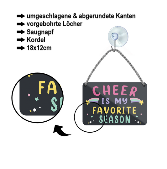 Tin sign ''Cheer is my favorite season'' 18x12cm