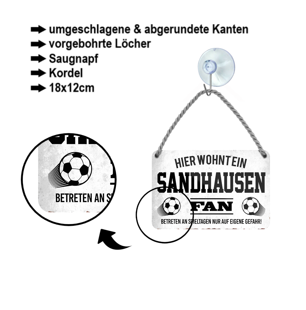 Tin Sign "Sandhausen Fan" 18x12cm