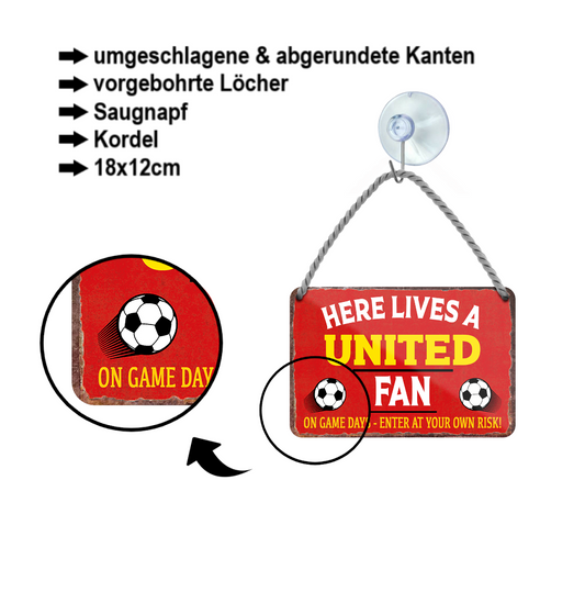 Blechschild ''United Fan'' 18x12cm