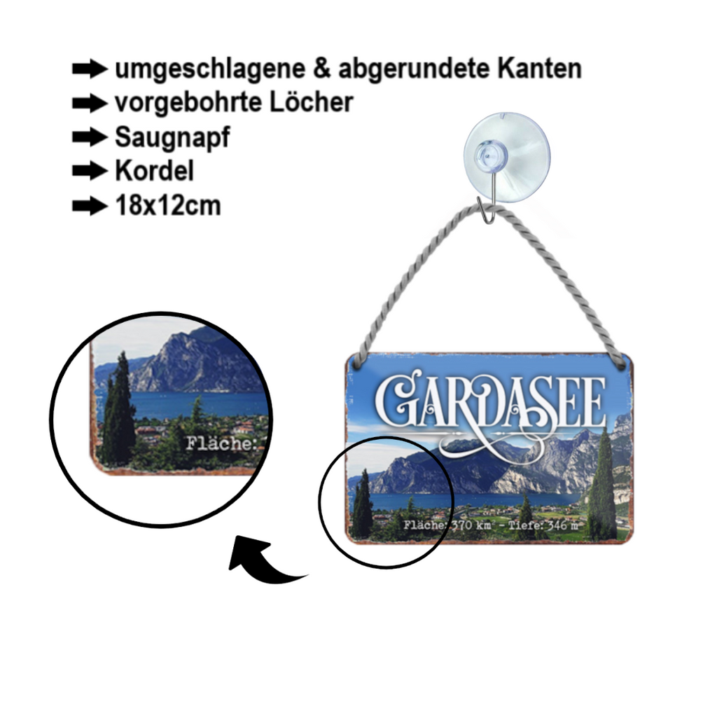 Blechschild ''Gardasee'' 18x12cm
