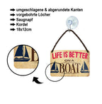 Blechschild ''Life is better Boat'' 18x12cm