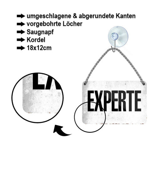 Tin Sign "Expert (Gray)" 18x12cm