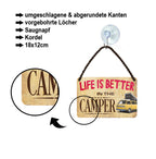 Tin sign ''Life is better Camper'' 18x12cm