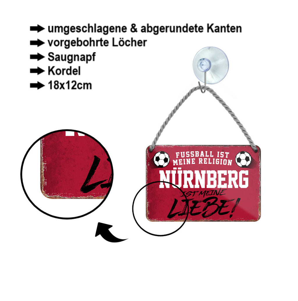 Blechschild ''Nürnberg ist meine Liebe!'' 18x12cm