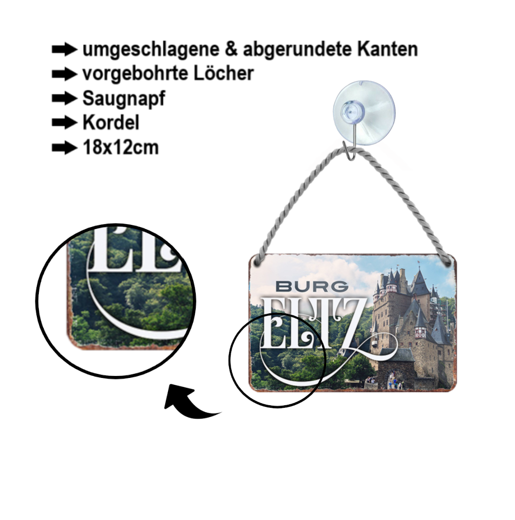 Blechschild ''Burg Eltz'' 18x12cm