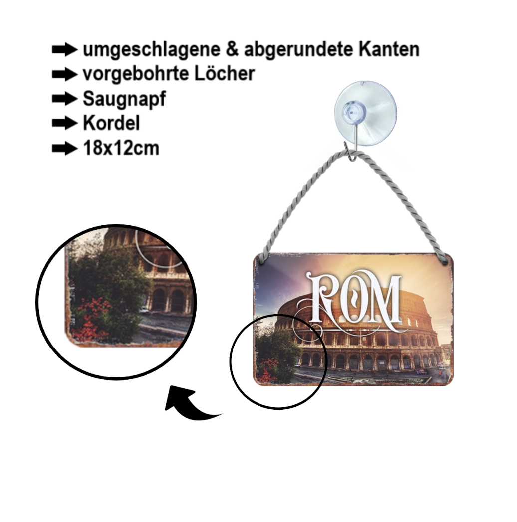Blechschild ''Rom'' 18x12cm