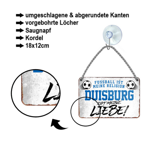 Tin sign ''Duisburg is my love!'' 18x12cm