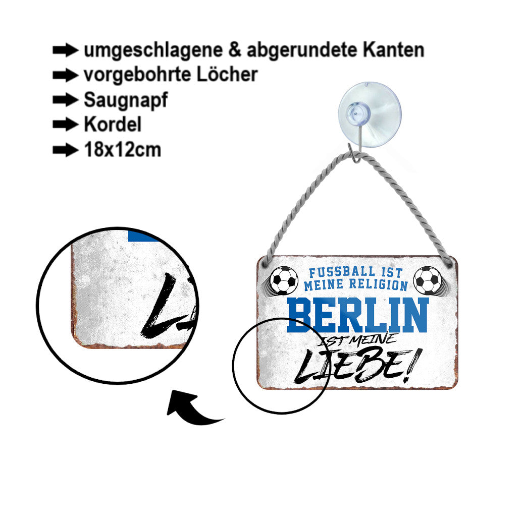 Blechschild ''Berlin ist meine Liebe!'' 18x12cm