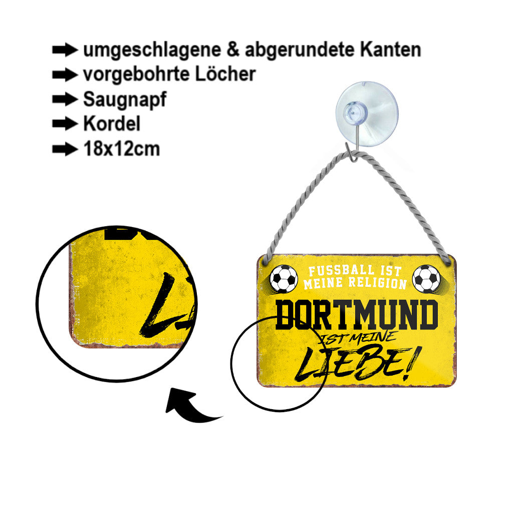 Tin sign "Dortmund is my love!" 18x12cm
