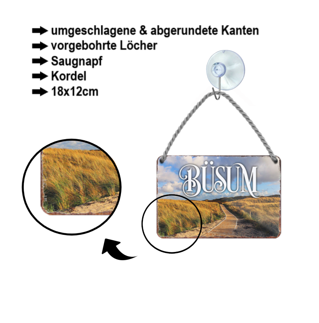 Blechschild ''Büsum'' 18x12cm