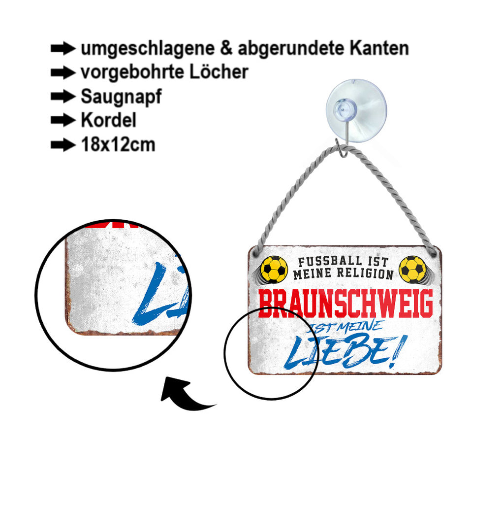 Blechschild ''Braunschweig ist meine Liebe!'' 18x12cm