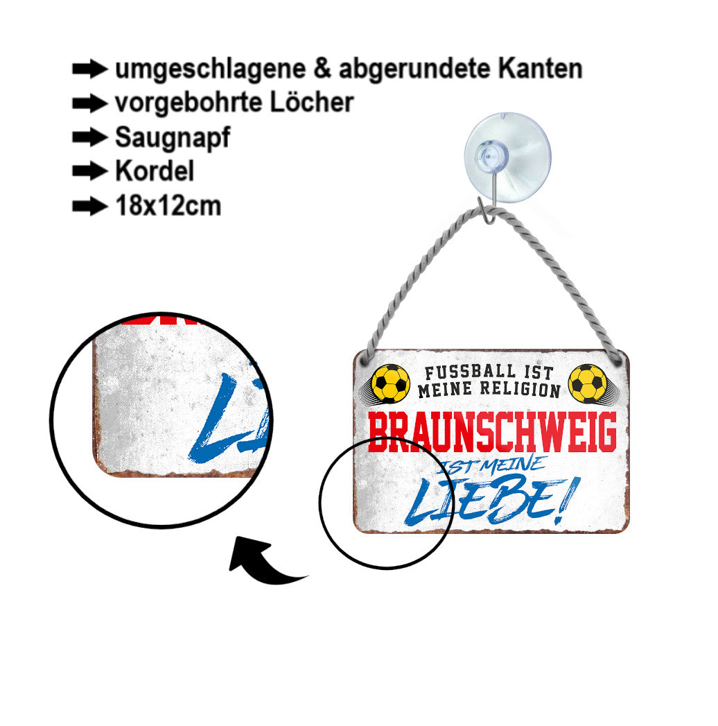 Blechschild ''Braunschweig ist meine Liebe!'' 18x12cm