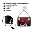 Blechschild ''Eintracht ist meine Liebe!'' 18x12cm