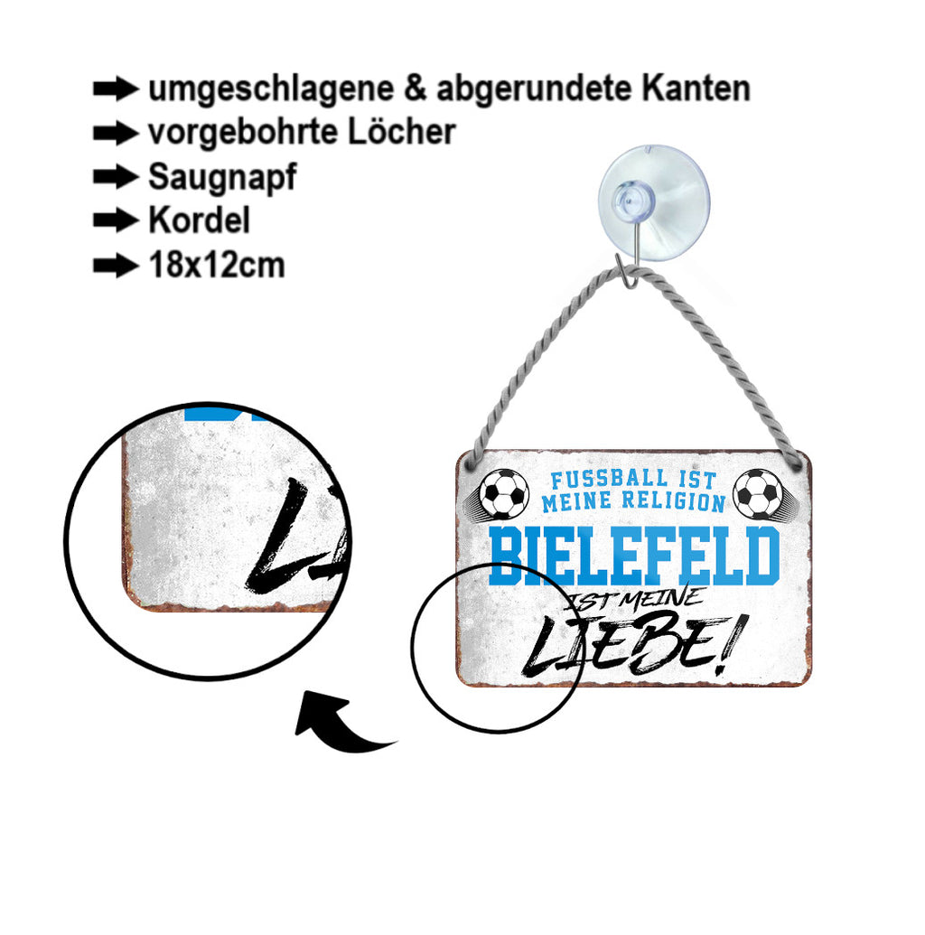 Blechschild ''Bielefeld ist meine Liebe!'' 18x12cm