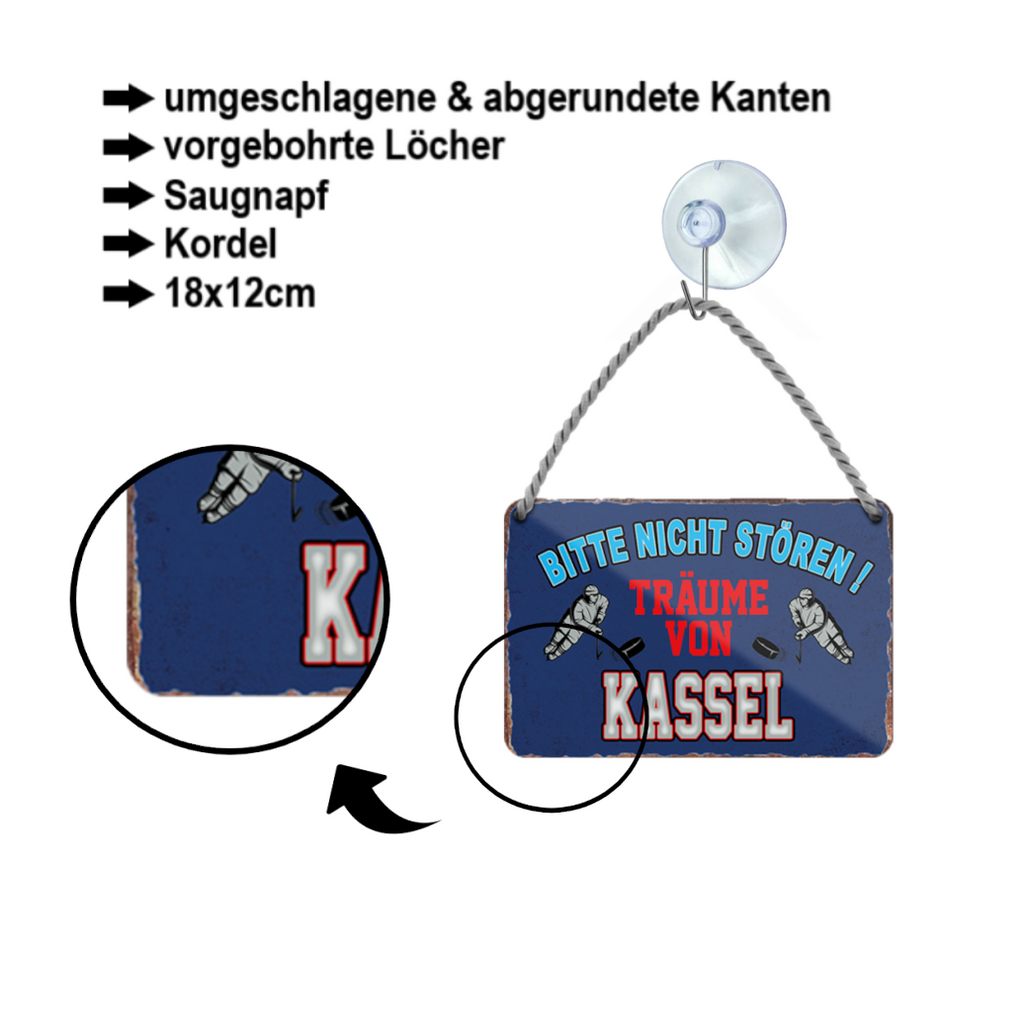 Tin sign "Dreams of Kassel Hockey" 18x12cm